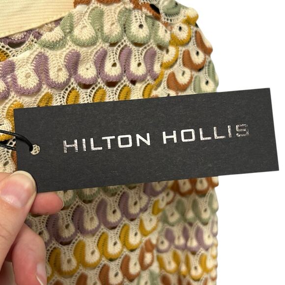 NWT Hilton Hollis Lilac Combo Crochet Textured Knit Top Womens Size Medium - Picture 4 of 8